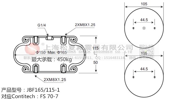 JBF165/115-1橡膠<a href='http://www.syracusetalks.com/' target='_blank'><u>空氣彈簧</u></a>