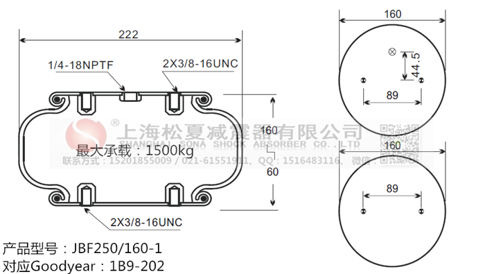 JBF250/160-1橡膠<a href='http://www.syracusetalks.com/' target='_blank'><u>空氣彈簧</u></a>