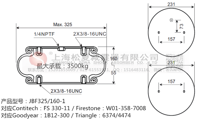 JBF325/160-1橡膠<a href='http://www.syracusetalks.com/' target='_blank'><u>空氣彈簧</u></a>